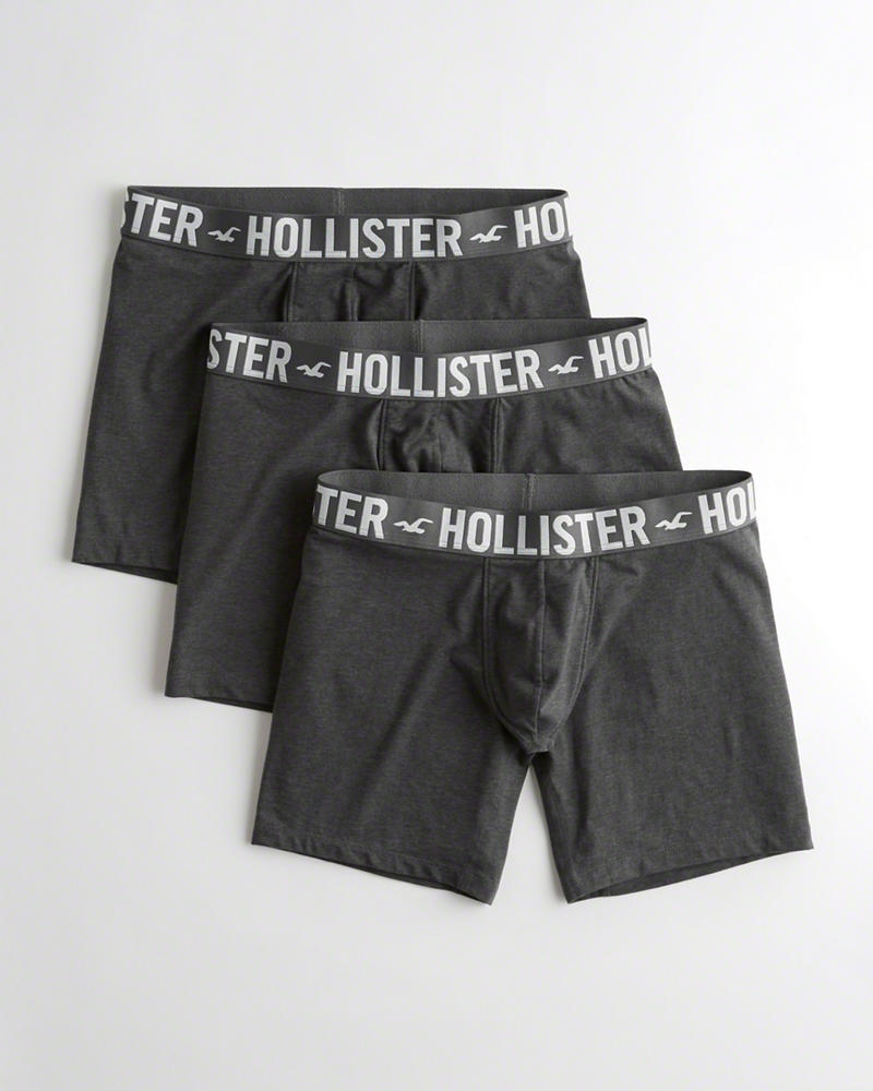 Mutande Hollister Uomo Longer-Length Trunk 3-Pack Grigie Scuro Italia (380EGXDT)